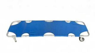 Aluminum alloy foldable emergency stretcher with wheels