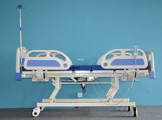 3Function Manual Hospital Bed With Folding Cot Sides ABS Head/Foot Board