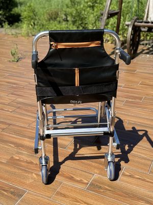 Foldable Thickened Aluminium Alloy Stair Stretcher With PVC Fabric 4 Wheels And 6 Handles