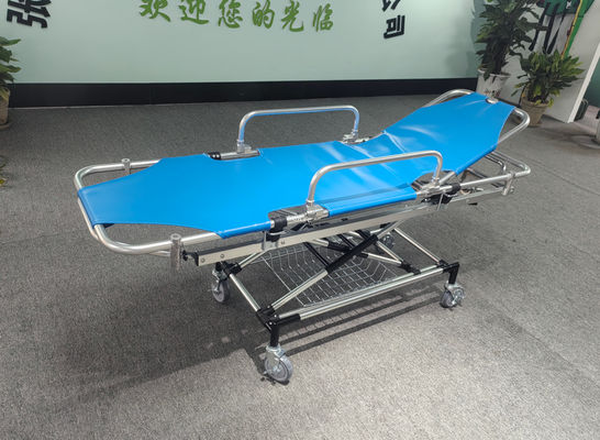 Aluminium Alloy First Aid PU Leather Patient Transfer Trolley Separable Backliftable