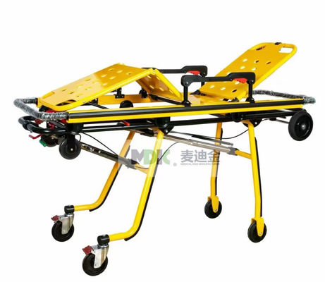 First Aid Aluminum Alloy Ambulance Stretcher with Folding Leg Mechanical Structure and Height Adjustment