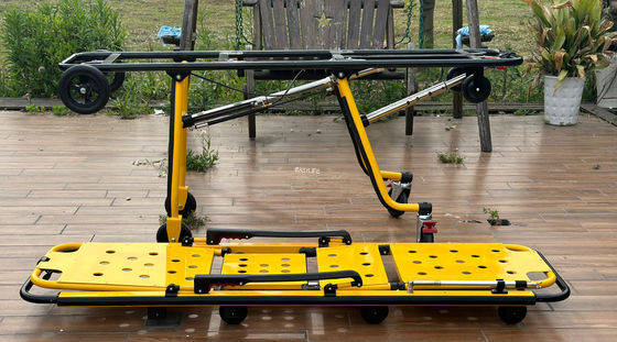First Aid Aluminum Alloy Ambulance Stretcher with Folding Leg Mechanical Structure and Height Adjustment