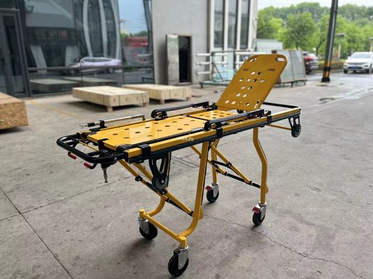 High End Thickened Aluminum Alloy Ambulance Stretcher For Emergency Rescue With Adjustable Backrest Height For Hospital Use