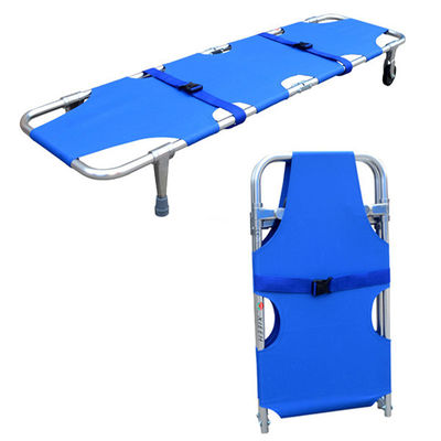 Portable Rescue Folding Stretcher With Two Straight Wheels Emergency Medical