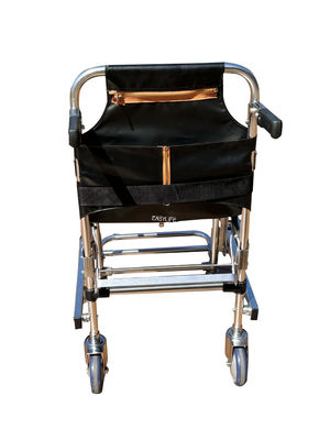 Foldable Thickened Aluminium Alloy Stair Stretcher With PVC Fabric 4 Wheels And 6 Handles