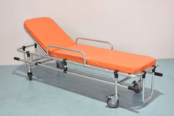 Aluminum Alloy Foldable Double-Tube Low-Position Ambulance Stretcher Emergency Rescue Trolley Back Adjustment