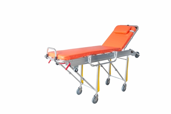 190 X 55 X 92CM Folding Ambulance Stretcher Trolley 40kg Height Adjustable Automatic Boarding