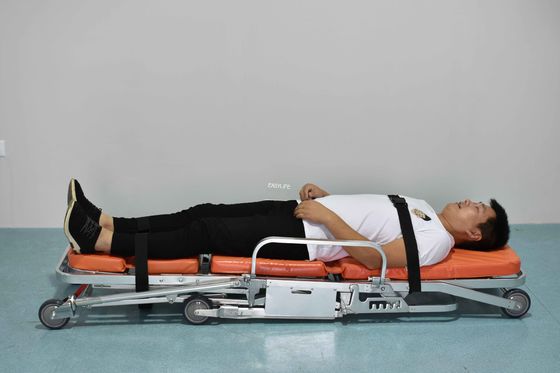 1.96M Self Loading Folding Ambulance Stretcher Cum Wheelchair, Aluminum