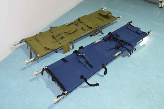 PVC Aluminum Alloy Folding Medical Stretcher 208 X 55 X 13CM For Ambulance 9 Kg