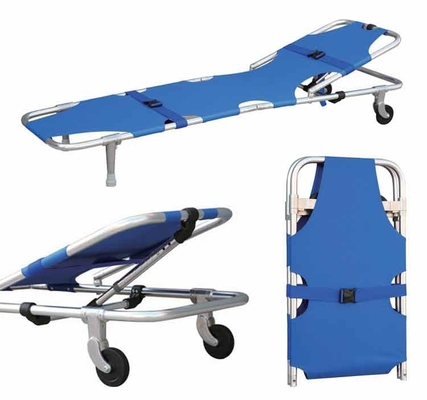 185CM Folding Rescue Wheeled Emergency Room Stretcher 60 Deg Hospital Ambulance