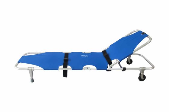 185CM Folding Rescue Wheeled Emergency Room Stretcher 60 Deg Hospital Ambulance