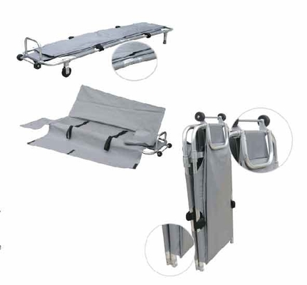 Emergency Folding Funeral Body Stretcher for Ambulance with Wheels 185 X 48 X 21CM Grey