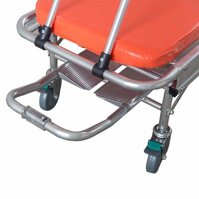 Stainless Steel Foldable Multifunctional Hospital Emergency Ambulance Patient Stretcher Trolley With Four Wheels