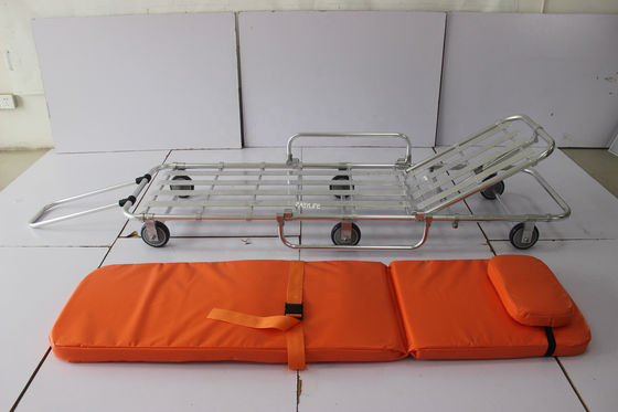 190 X 55 X 92CM Folding Ambulance Stretcher Trolley 40kg Height Adjustable Automatic Boarding