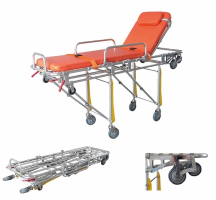 Good price 40kg Ambulance Collapsible Stretcher Height Adjustable Back Automatic Loading online
