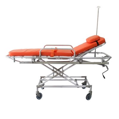 Adjusted 75in 60 Deg Hospital Patient Stretcher Transport Trolley Non Magnetic Cart