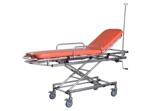 Adjusted 75in 60 Deg Hospital Patient Stretcher Transport Trolley Non Magnetic Cart