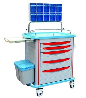 190CM Anesthesia Medical Supply Cart Trolley On Wheels ABS Plastic