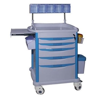 190CM Anesthesia Medical Supply Cart Trolley On Wheels ABS Plastic
