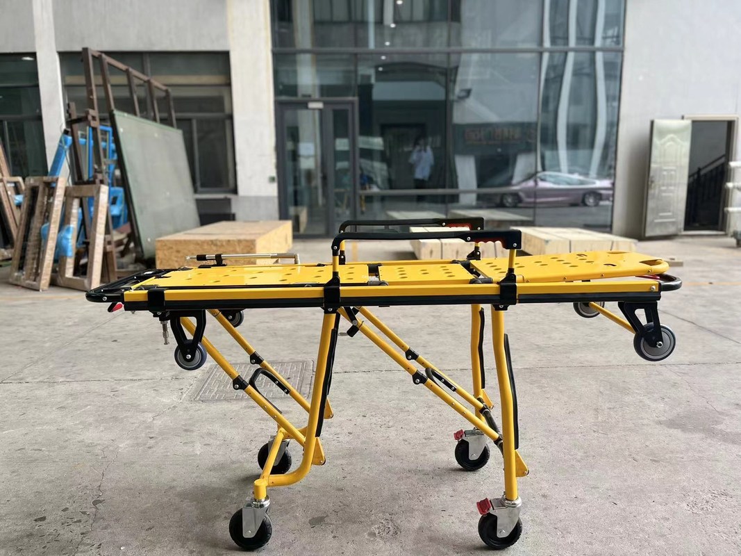 High End Thickened Aluminum Alloy Ambulance Stretcher For Emergency Rescue With Adjustable Backrest Height For Hospital Use