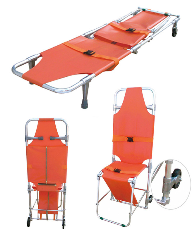 Portable And Durable Two-Wheel Foldable Chair-Type Rescue Stretchers