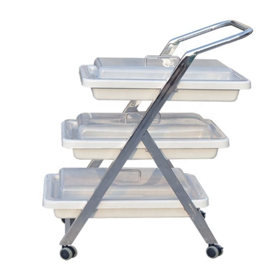 Good price Endoscope 630MM 51.5CMMedical Service Three Layer Stainless Steel Shelf Trolley Medical Utility Cart online